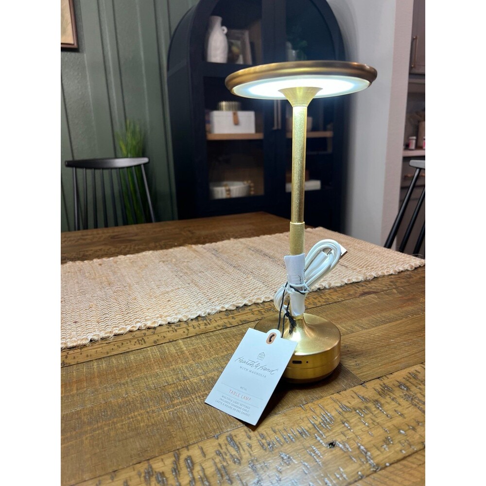 NEW Hearth & Hand LED Table Lamp – Rechargeable Brass Gold